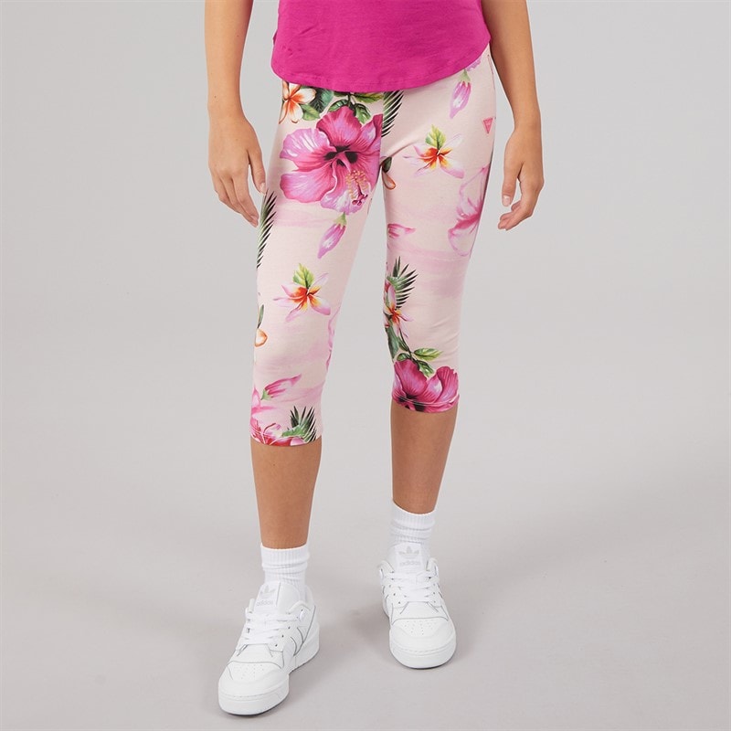 Guess Girls Capri Leggings Hibiscus Oasis