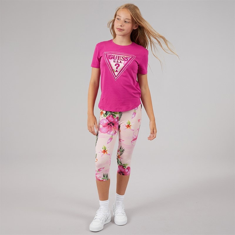 Guess Girls Capri Leggings Hibiscus Oasis - Image 3