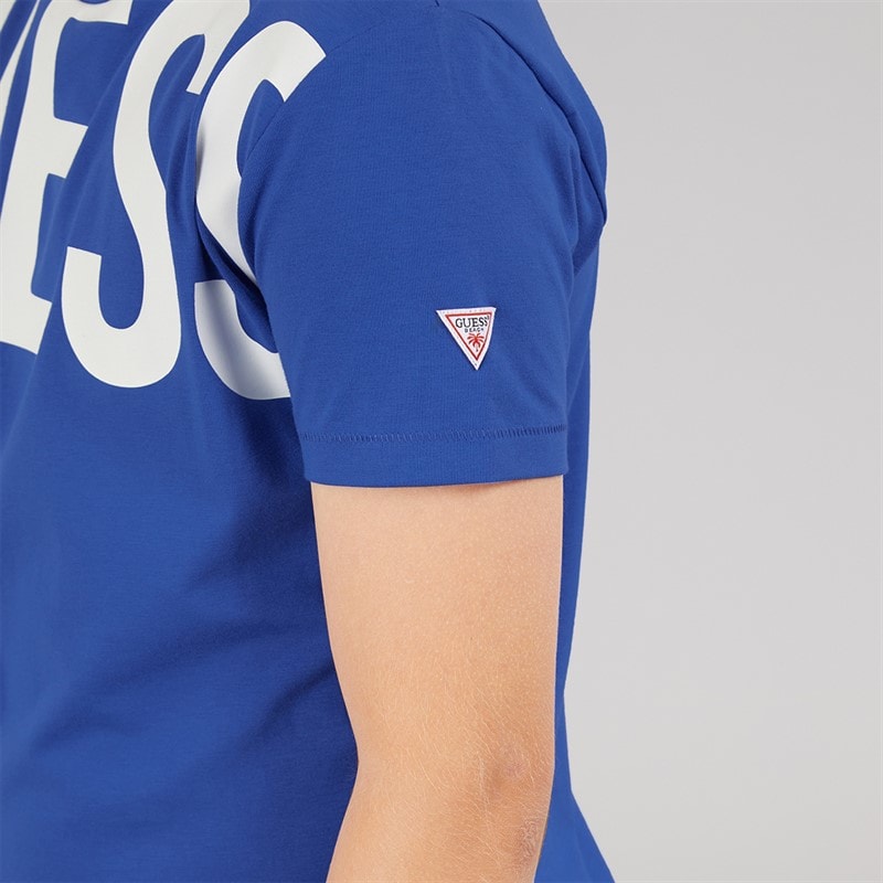 Guess Boys Minime T-Shirt Florescent Blue - Image 3
