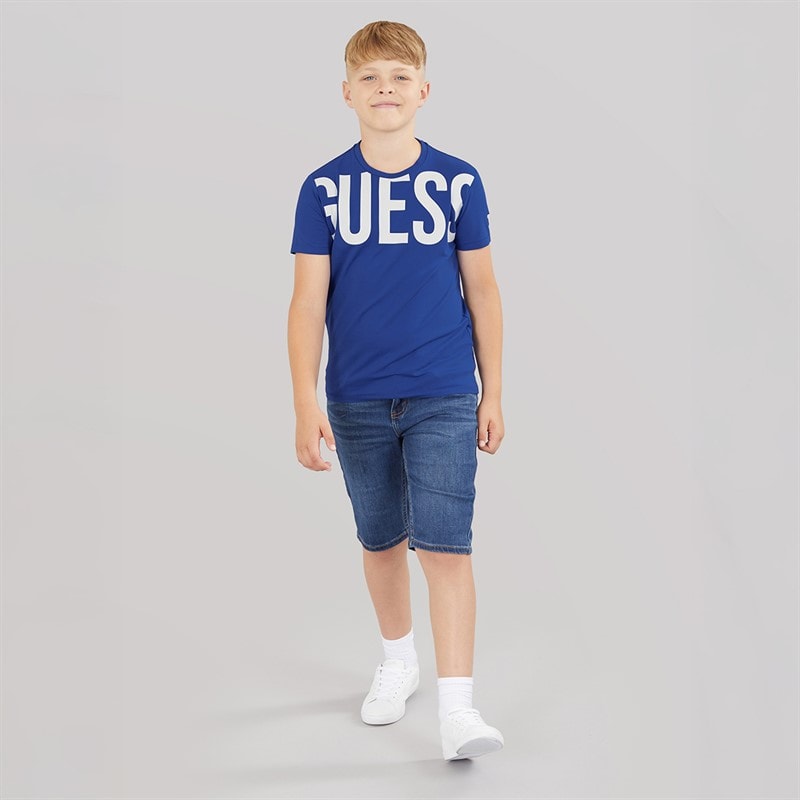 Guess Boys Minime T-Shirt Florescent Blue - Image 4