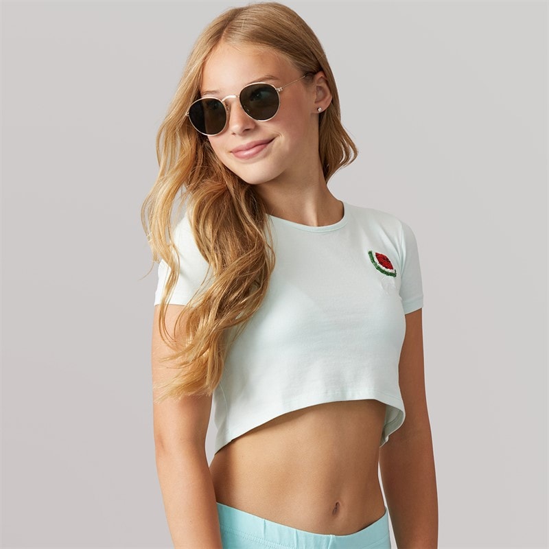 Guess Girls Crop T-Shirt Peaceful Green