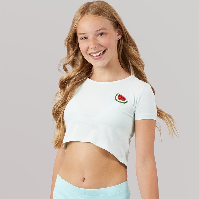 Guess Girls Crop T-Shirt Peaceful Green - Image 3