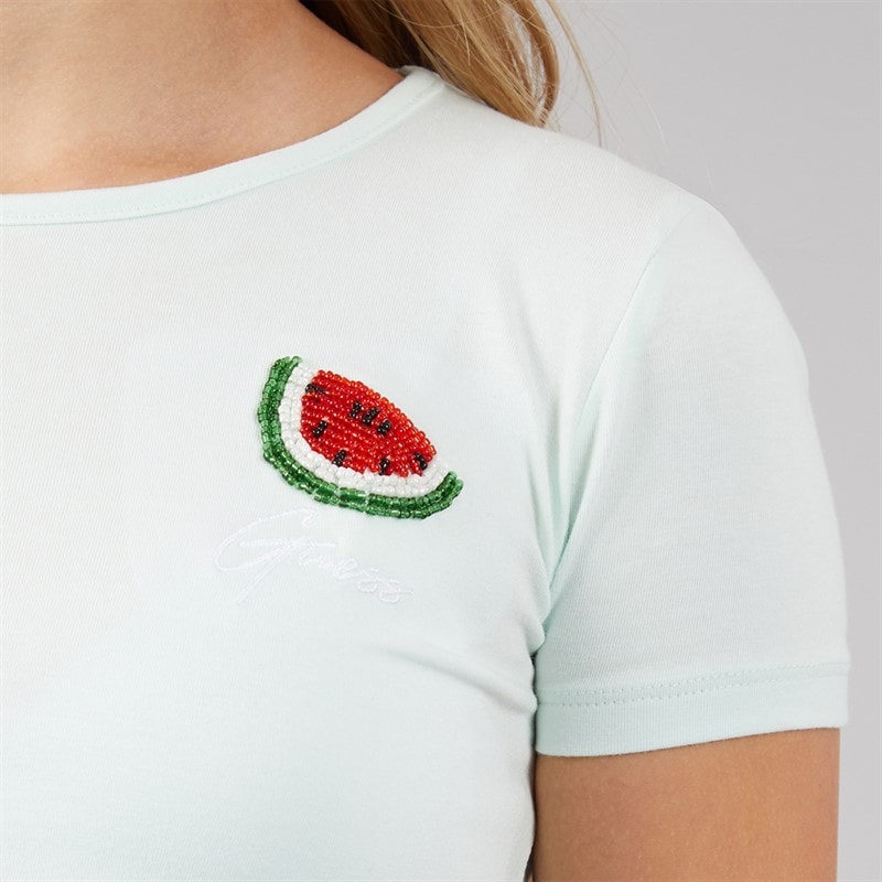 Guess Girls Crop T-Shirt Peaceful Green - Image 5
