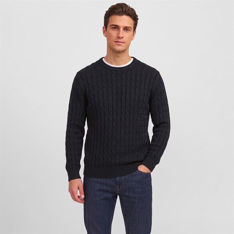 Indicode Mens Trevin Knitted Jumper Black