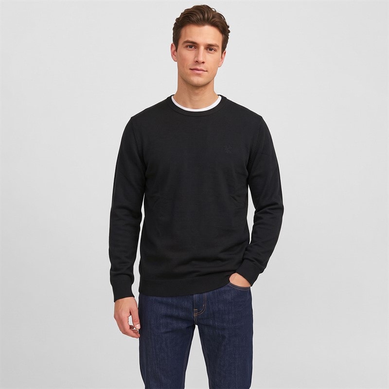 Indicode Mens Wildman Knitted Jumper Black