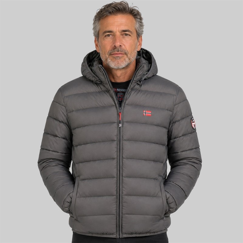 Geographical Norway Mens Quilted Jacket Dark Grey