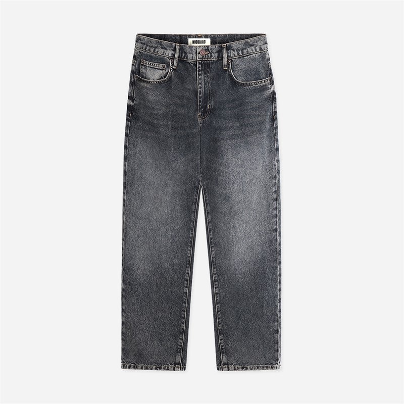Woodbird Mens Jay Shadow Straight Fit Jeans Dark Grey