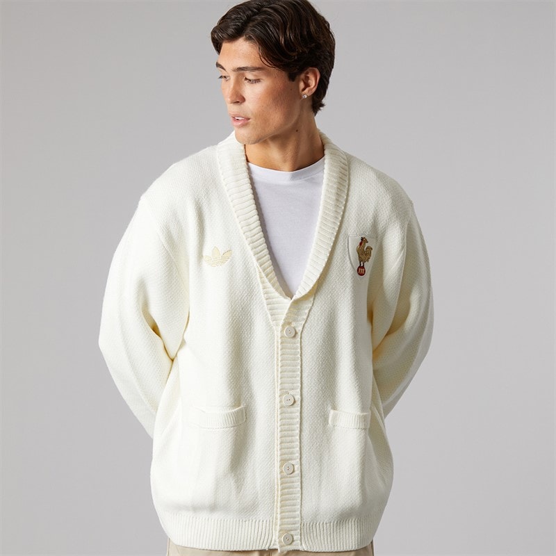 adidas Mens FFR France Rugby 120 Years Cardigan Off White
