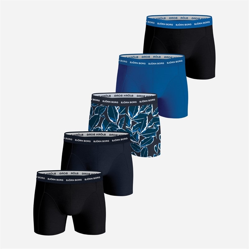 BJORN BORG Mens Cotton Stretch Five Pack Boxers Multipack 3
