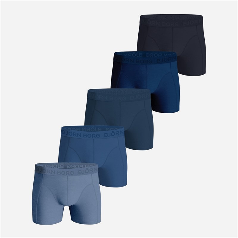 BJORN BORG Mens Cotton Stretch Five Pack Boxers Multipack 4