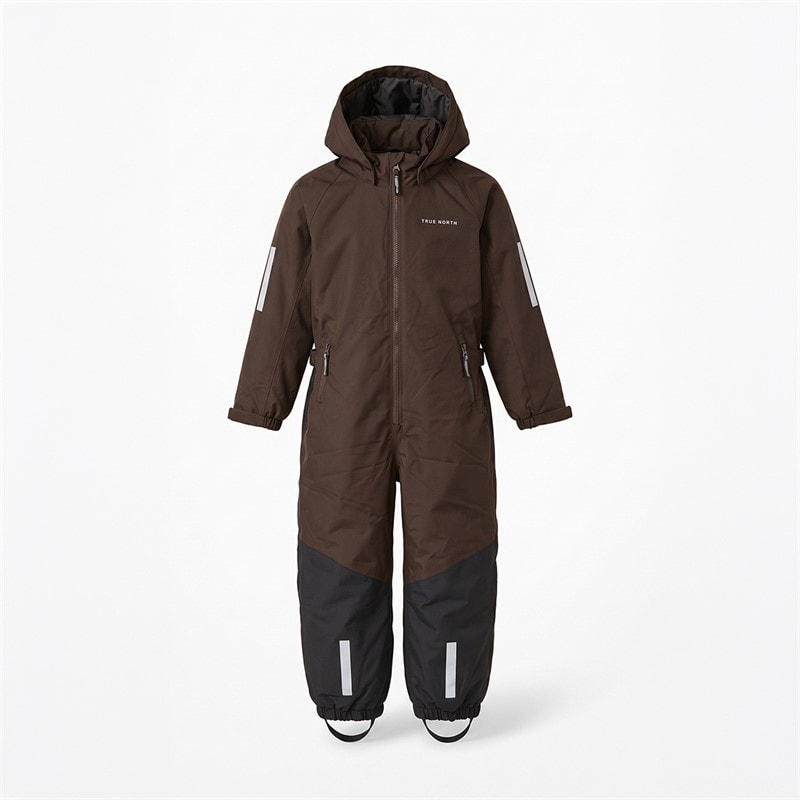 True North Kids Waterproof Overall Oxford Snowsuit Brown