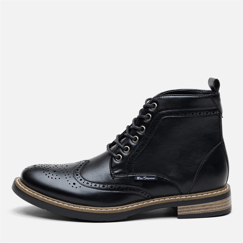 Ben Sherman Mens Templeton Brogue Boots Black