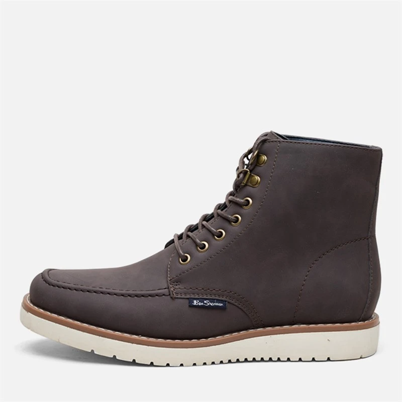 Ben Sherman Mens Convoy Boots Chocolate Brown