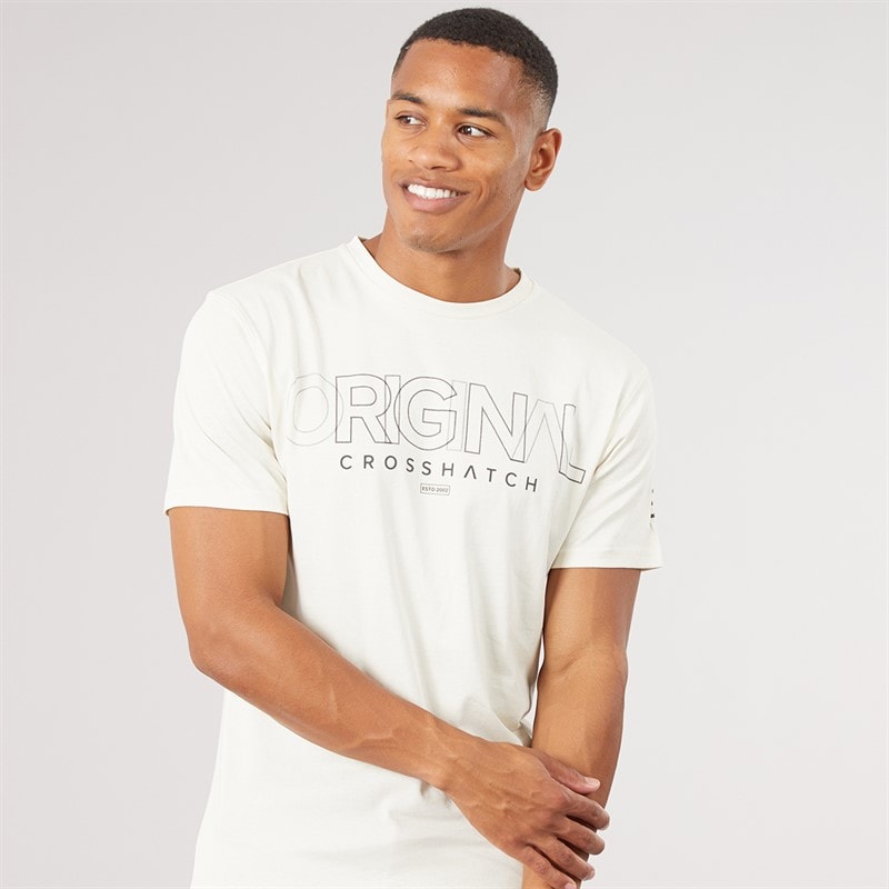 Crosshatch Mens Carrimoore T-Shirt Off White