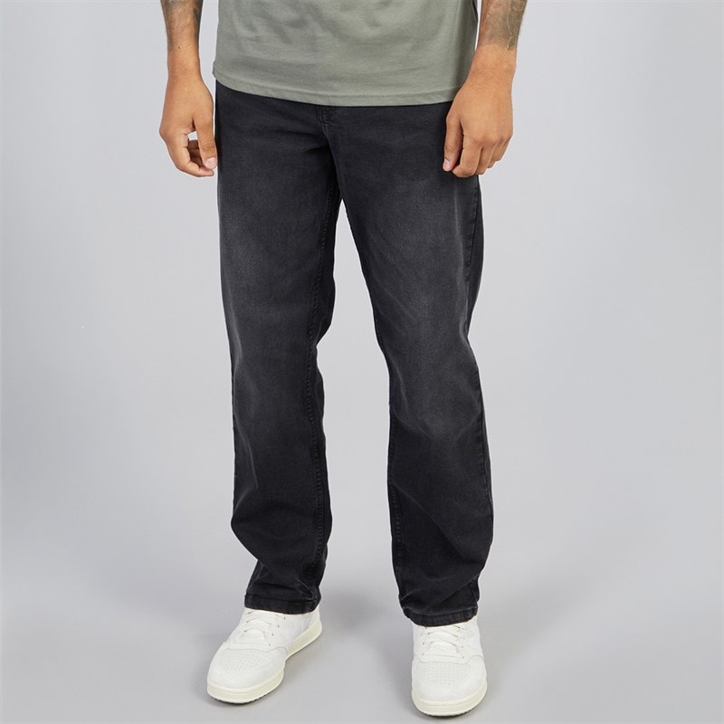 Duck and Cover Mens Rushawn Relaxed Fit Jeans Black