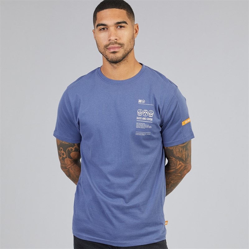 Duck and Cover Mens Cramptone Carbon T-Shirt Denim
