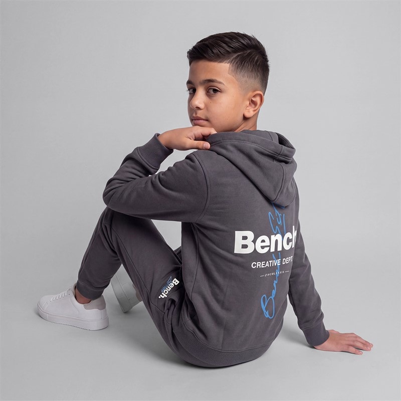 Bench Boys Chiwel Hoodie And Joggers Tracksuit Steel Grey