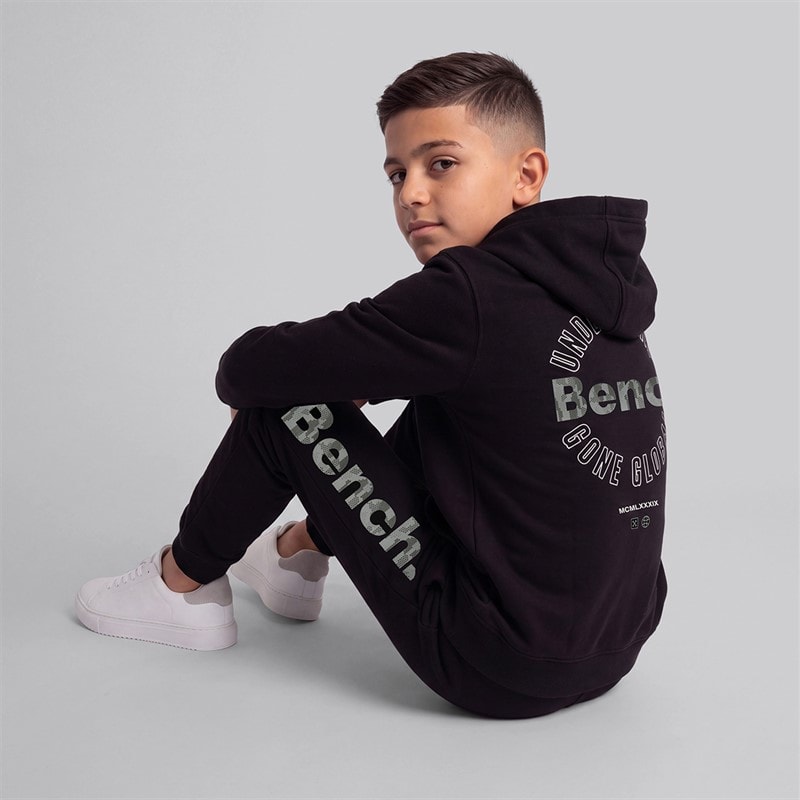 Bench Boys Bramcat Hoodie And Joggers Tracksuit Black