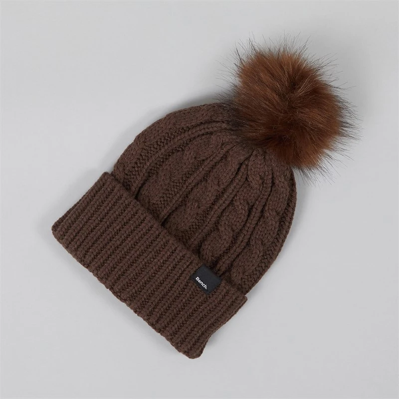 Bench Womens Cable Knit Hat Coffee