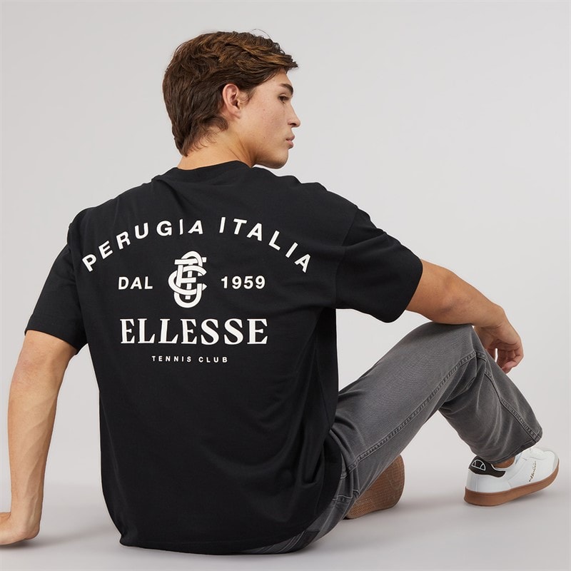 Ellesse Mens Dal 1959 Back Graphic T-Shirt Black