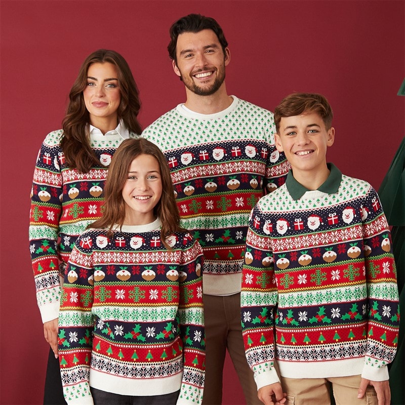 Fluid Kids Jacquard Christmas Jumper Multi