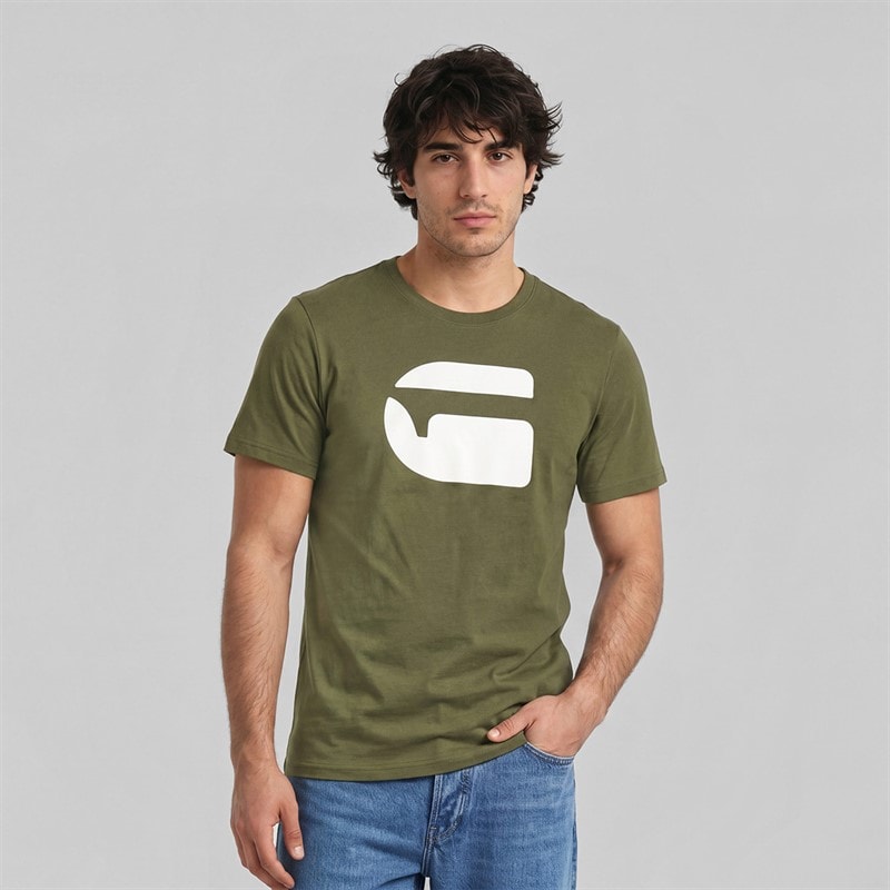 G-STAR Mens Logo Slim T-Shirt Shadow Olive