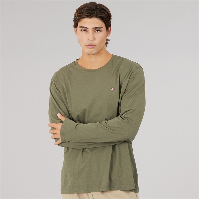 Napapijri Mens Salis Long Sleeve T-Shirt Tee Leaf