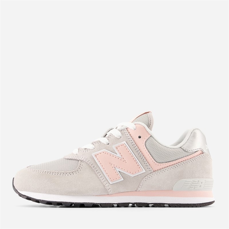 New Balance Junior Girls 574 Trainers Raincloud/Pink Haze