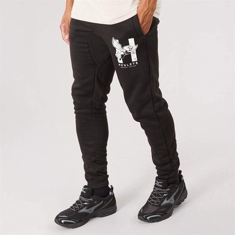 Henleys Mens Curveball Joggers Black