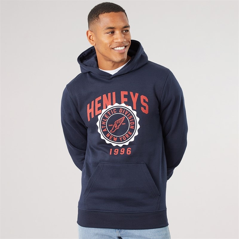 Henleys Mens Tipton Hoodie Navy
