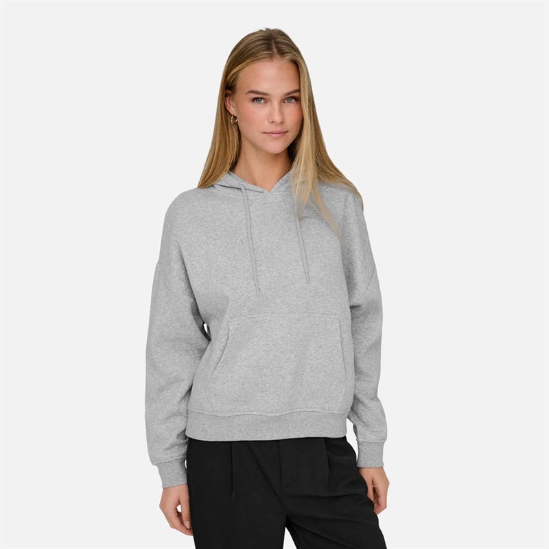 Only Womens Life Hoodie Light Grey Melange