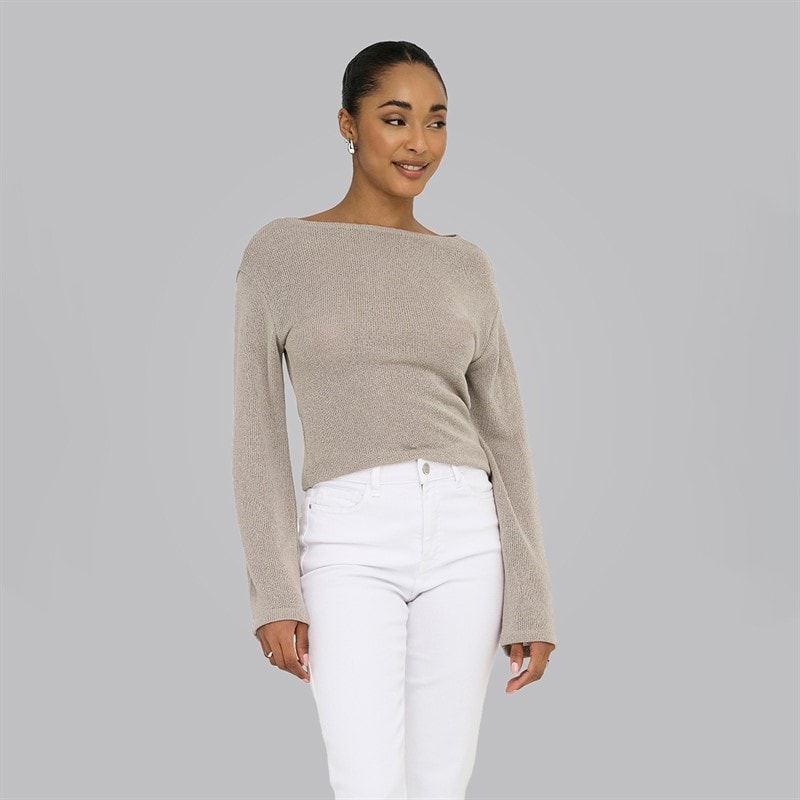 Only Womens Spezia Long Sleeve Boat Neck Top String