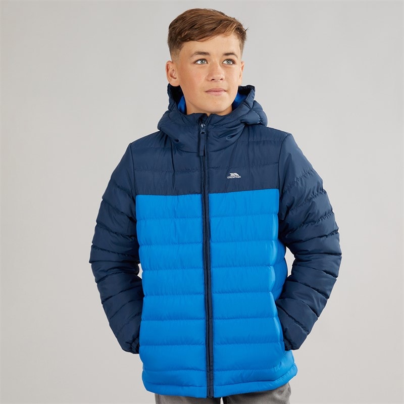 Trespass Junior Boys Oskar Padded Hooded Jacket Navy/Blue