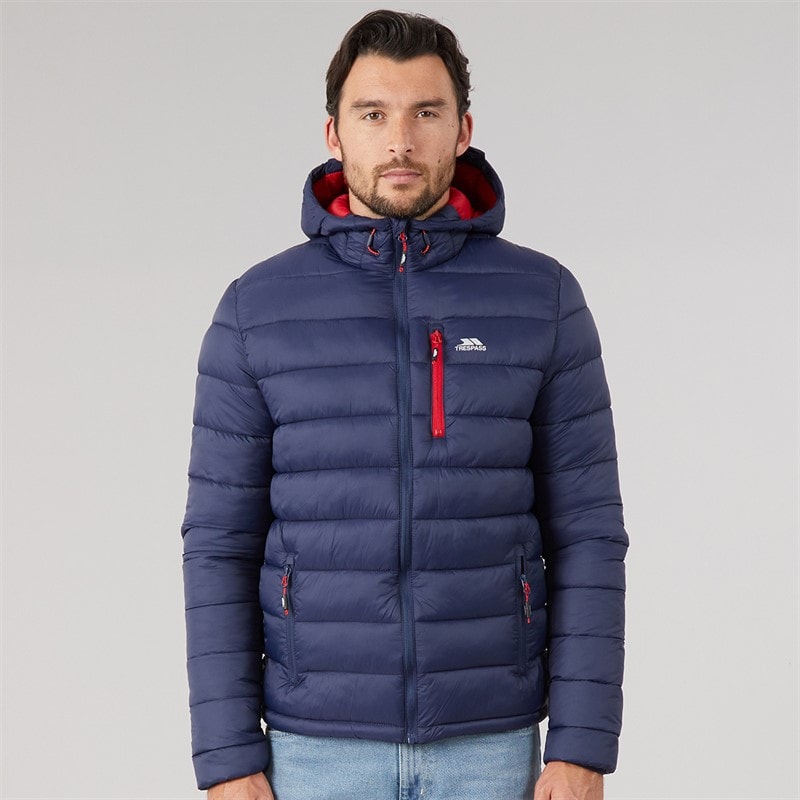 Trespass Mens Mikail Micro Padded Hooded Jacket Navy