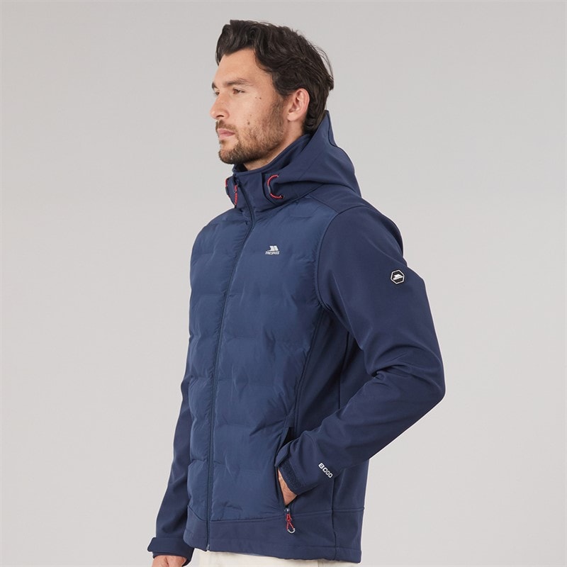 Trespass Mens Alwero Waterproof Padded Softshell Jacket Navy