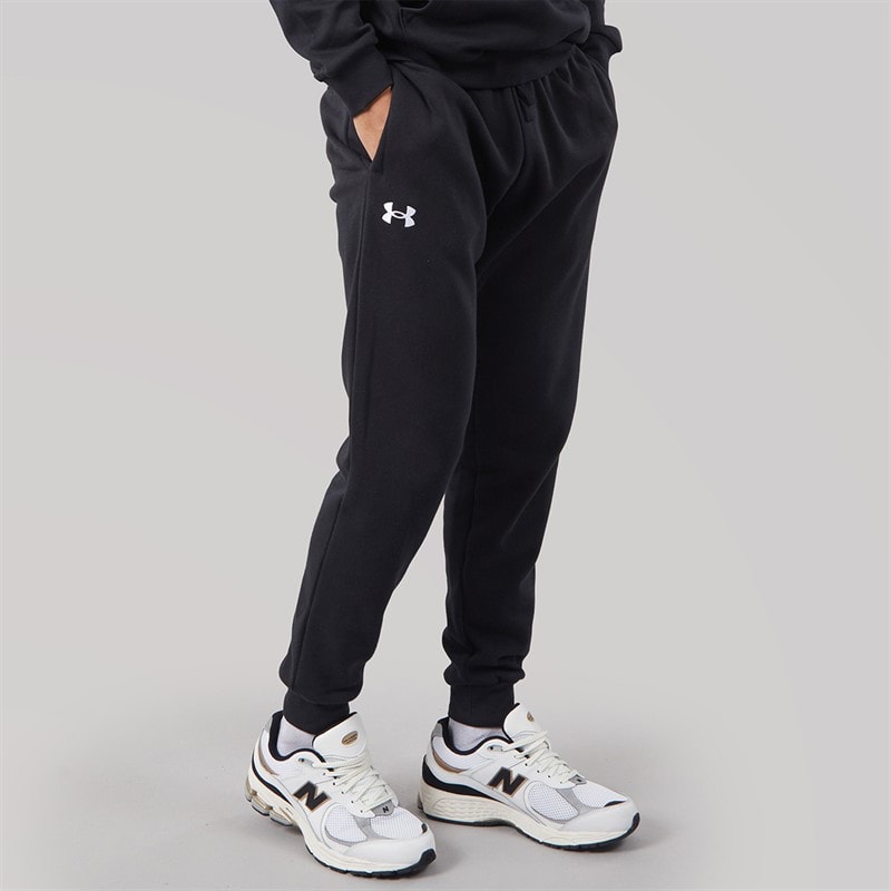Under Armour Mens UA Rival Fleece Joggers Black/White