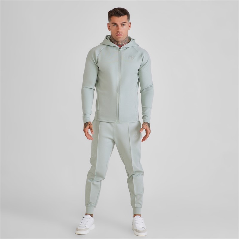 SikSilk Mens Hoodie And Joggers Set Green