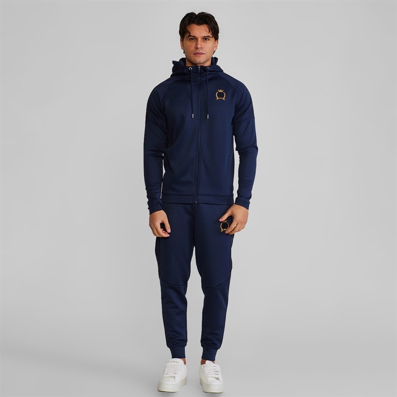 SikSilk Mens Hoodie And Joggers Set Navy