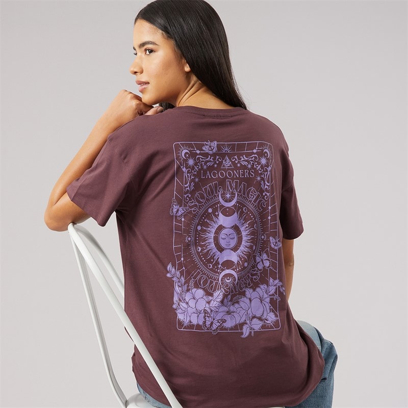 Lagooners Womens Maple Oversized T-Shirt Brown