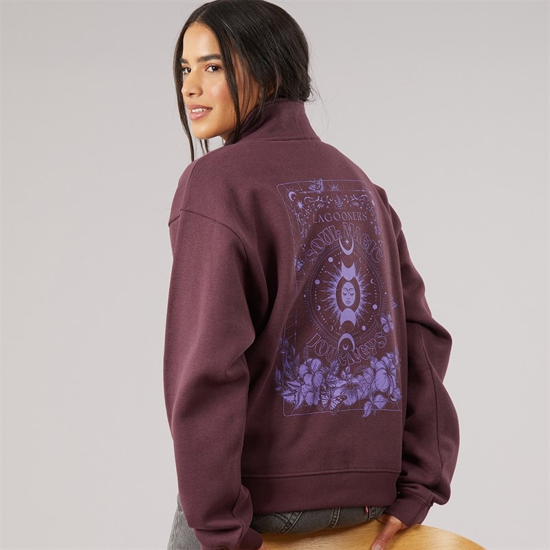 Lagooners Womens Hallowmere 1/4 Zip Sweatshirt Brown