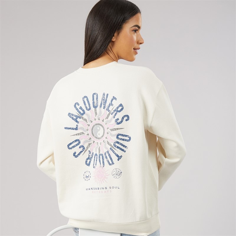 Lagooners Womens Fogmere Graphic Sweatshirt Ecru