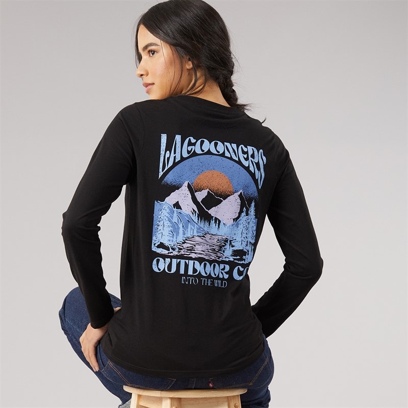 Lagooners Womens Breeze Long Sleeve T-Shirt Black