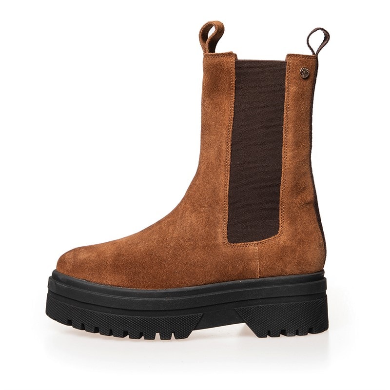 Copenhagen Shoes Womens Going Suede Copenhagen Boots 0241 Cognac