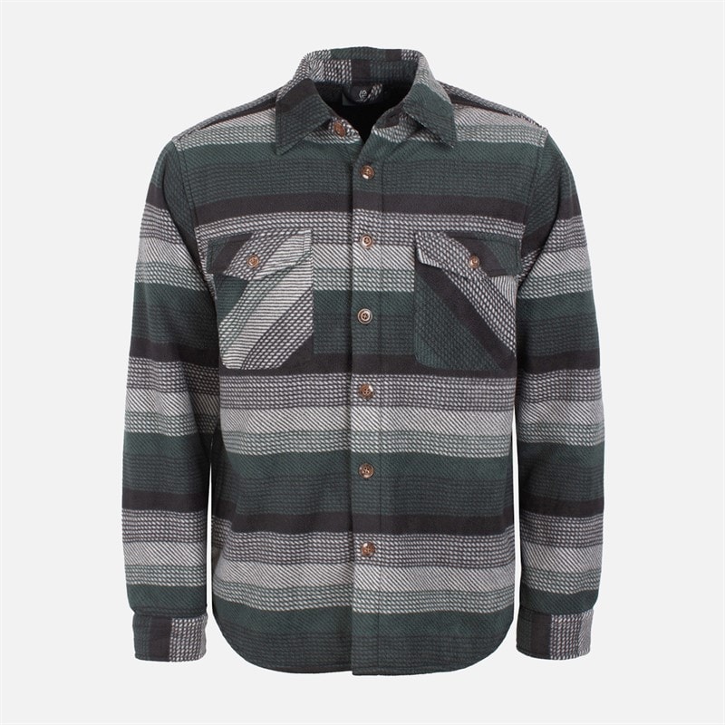 Indicode Mens Inlate Padded Overshirt Castor Gray
