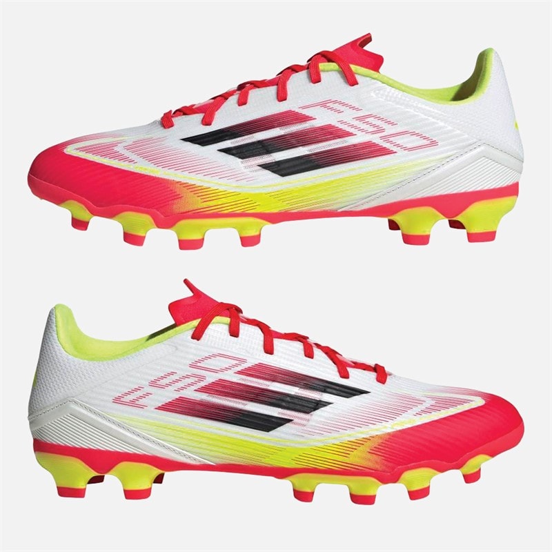 adidas Mens F50 League MG Multi Ground Football Boots Cloud White/Core Black/Solar Yellow