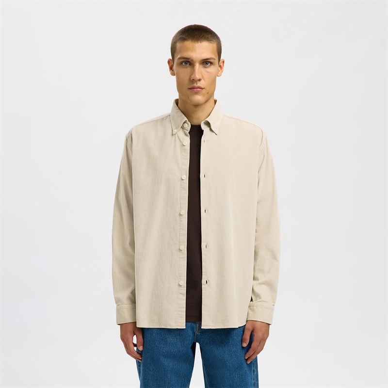 Selected Mens Cole Danni Cord Shirt Moonstruck