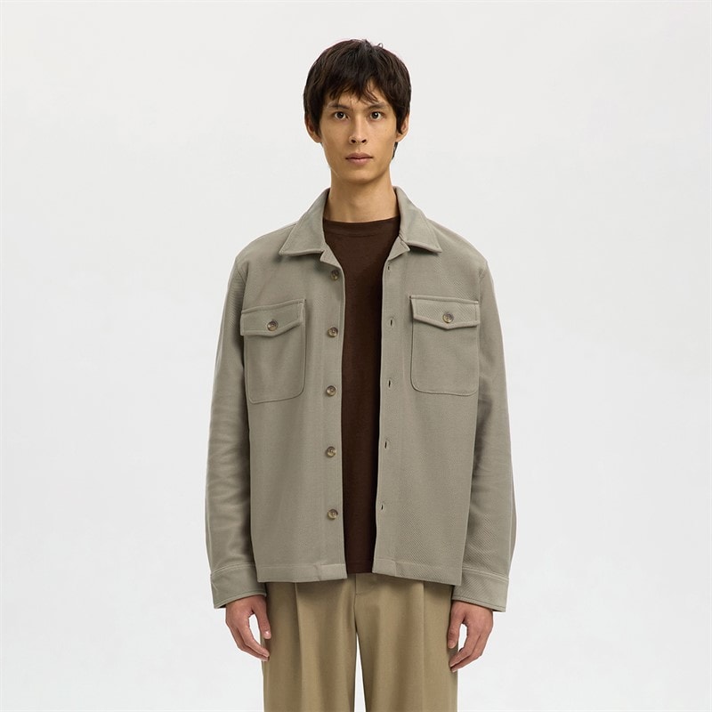 Selected Mens Oliver Overshirt Vetiver