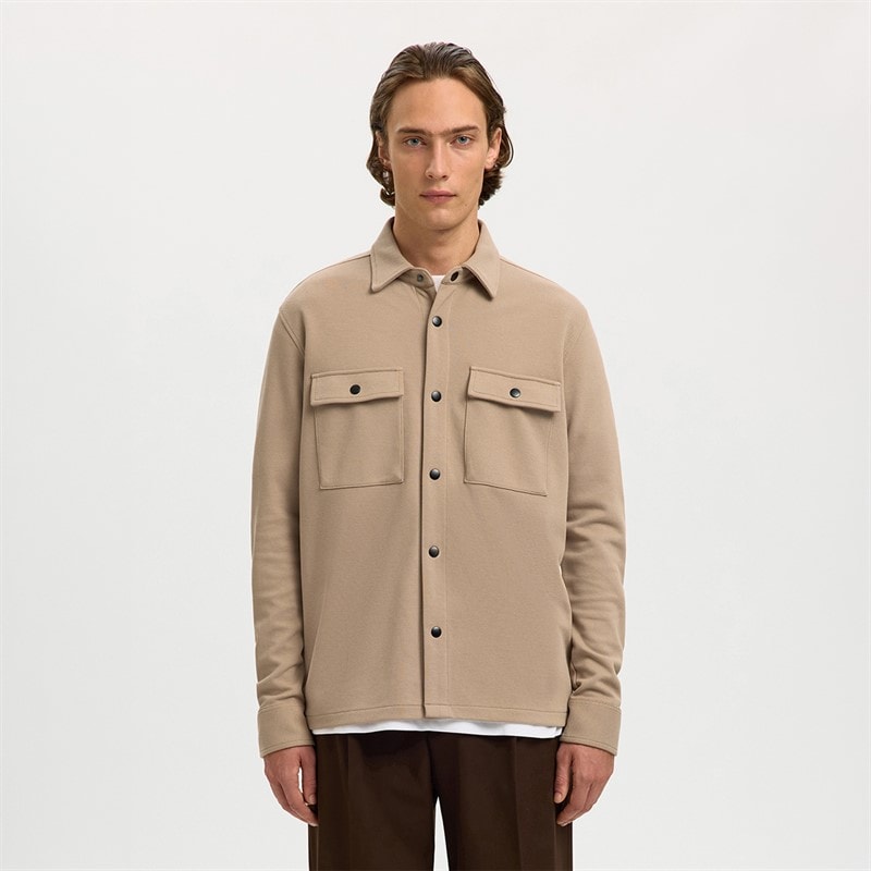 Selected Mens Jackie Overshirt Savannah Tan