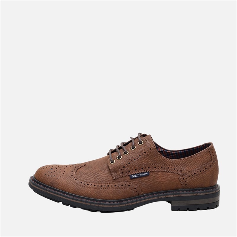 Ben Sherman Mens Spitfire Brogue Shoes Caramel