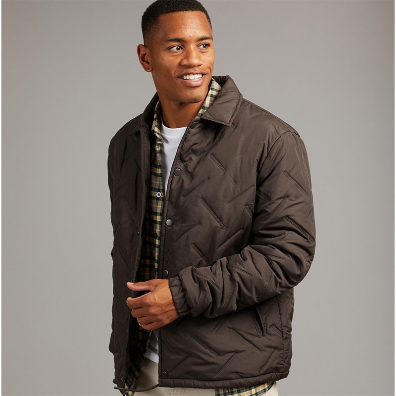 Brave Soul Mens Heatseal Jacket Brown